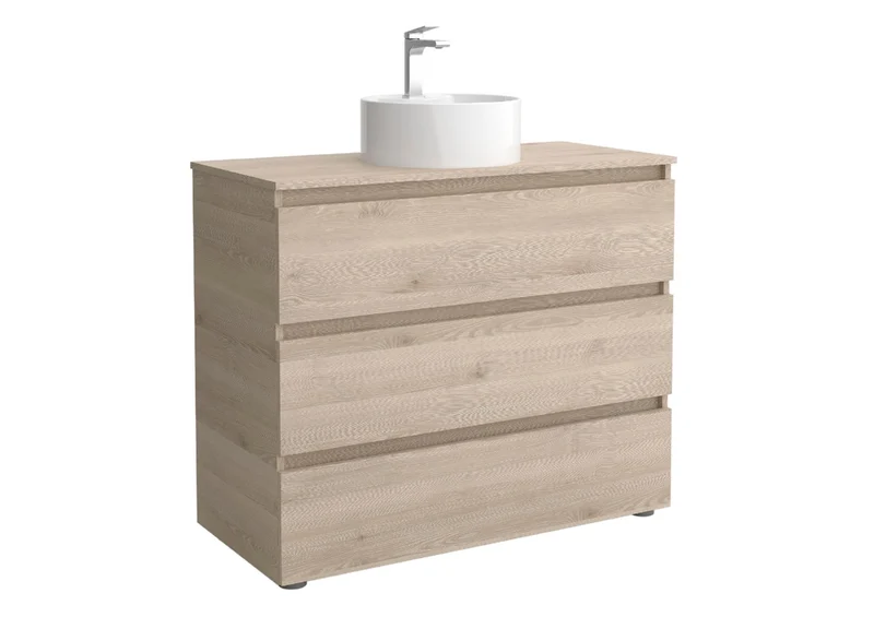Mueble de Baño de 3 Cajones BEQUIA de Salgar con Lavabo Sobre Encimera Lisboa