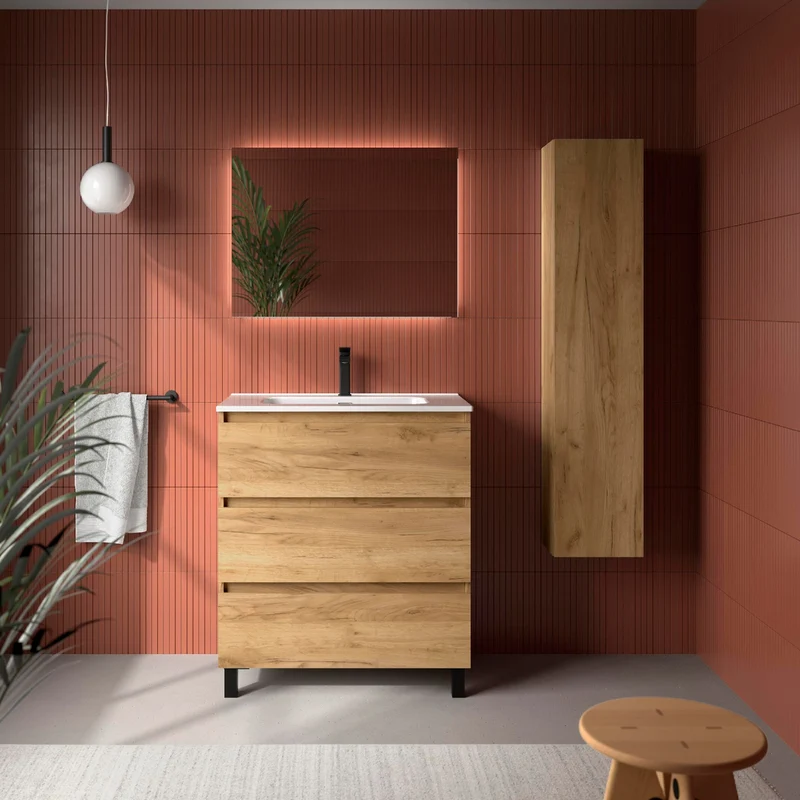 Mueble de Baño 3 Cajones BEQUIA de Salgar con Lavabo Centrado | de 60 a 120 cm
