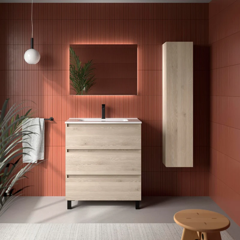 Mueble de Baño 3 Cajones BEQUIA de Salgar con Lavabo Centrado | de 60 a 120 cm