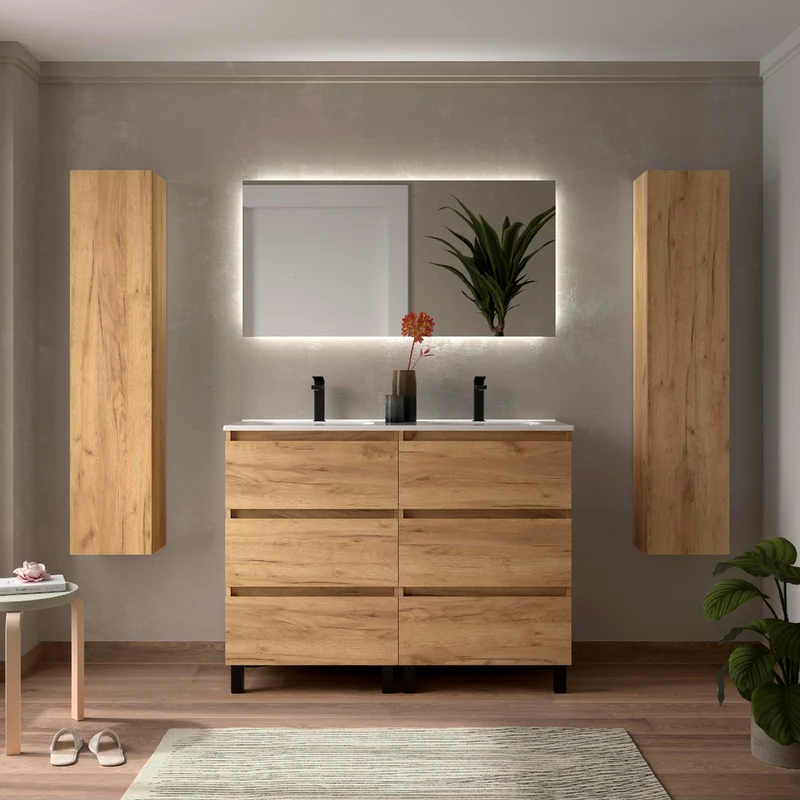Mueble de Baño 3 Cajones BEQUIA de Salgar con Lavabo Centrado | de 60 a 120 cm
