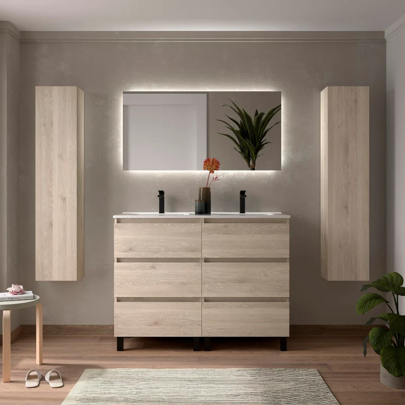 Mueble de Baño 3 Cajones BEQUIA de Salgar con Lavabo Centrado | de 60 a 120 cm