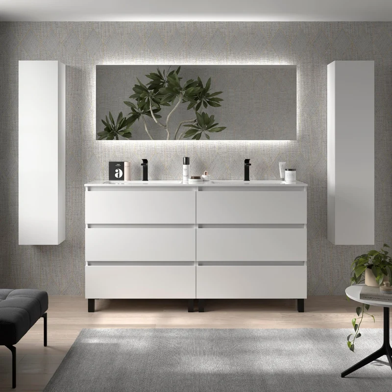 Mueble de Baño 3 Cajones BEQUIA de Salgar con Lavabo Centrado | de 60 a 120 cm