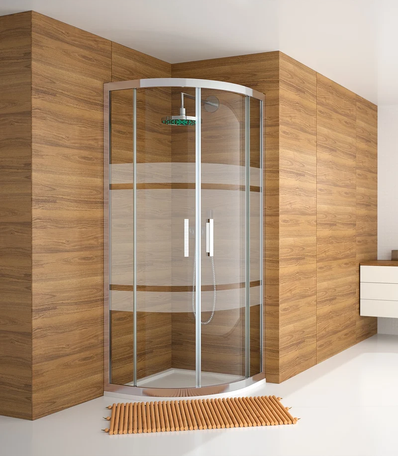 Mampara Semicircular S300 TR130 de Kassandra, 2 Puertas Correderas | Fácil Liberación de la Hoja