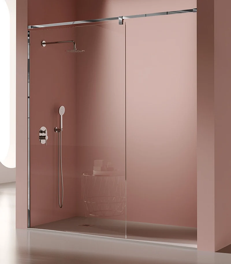 Panel Fijo de Ducha FRESH SALOMON FS633, Barra de Pared a Pared en Acero Inox