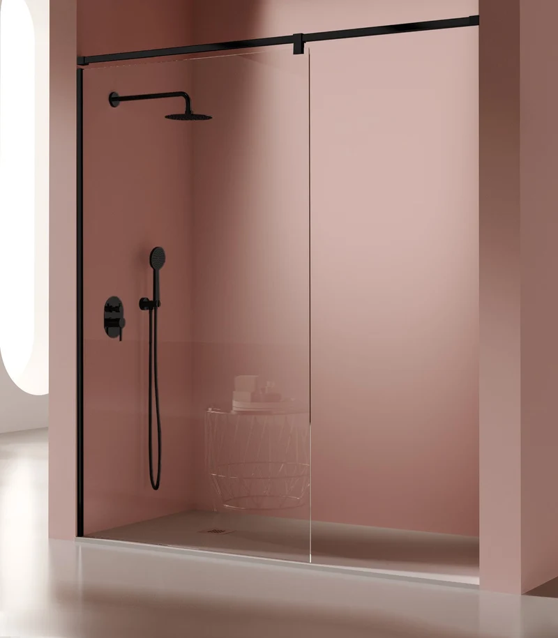 Panel Fijo de Ducha FRESH SALOMON FS633, Barra de Pared a Pared en Acero Inox