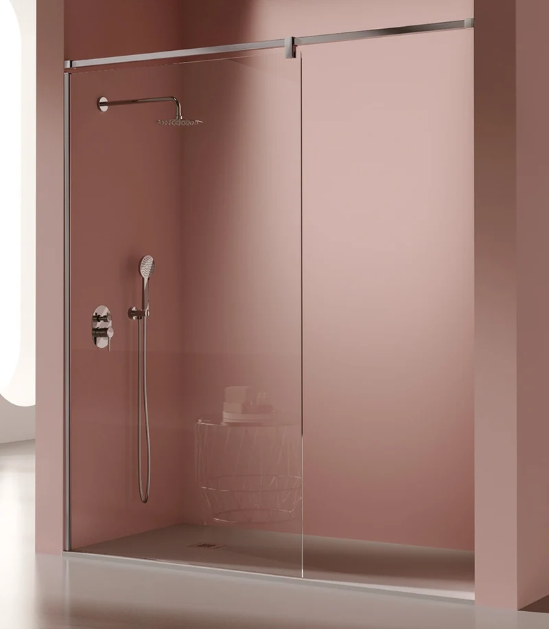Panel Fijo de Ducha FRESH SALOMON FS633, Barra de Pared a Pared en Acero Inox