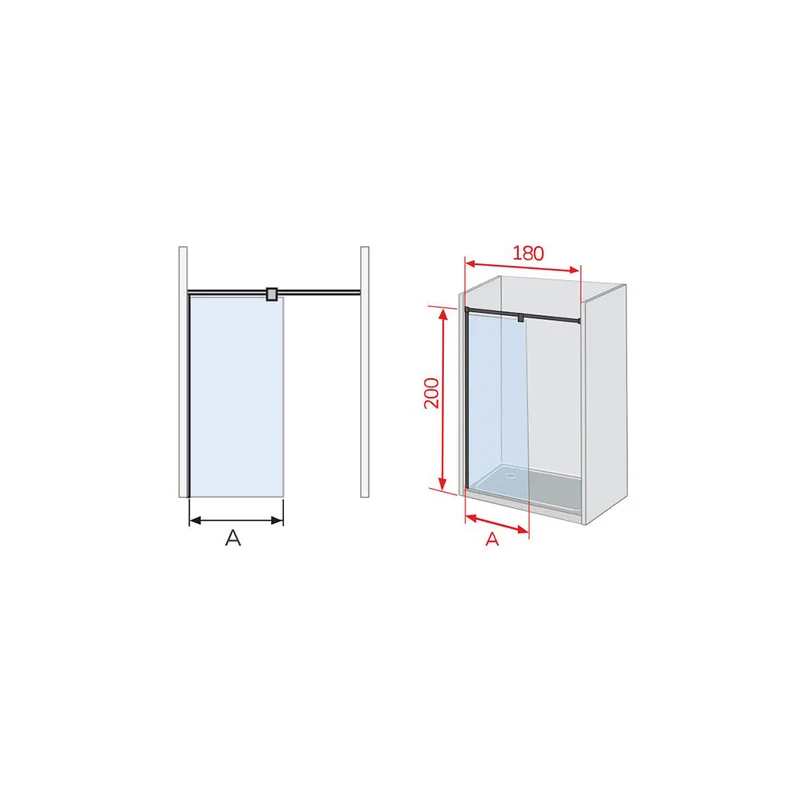 Panel Fijo de Ducha FRESH SALOMON FS633, Barra de Pared a Pared en Acero Inox