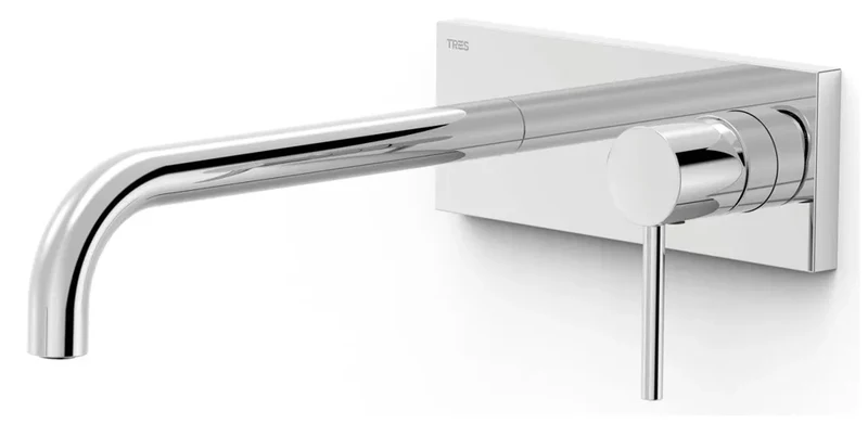 Grifo monomando de instalación empotrada para lavabo con acabado cromado Study Tres