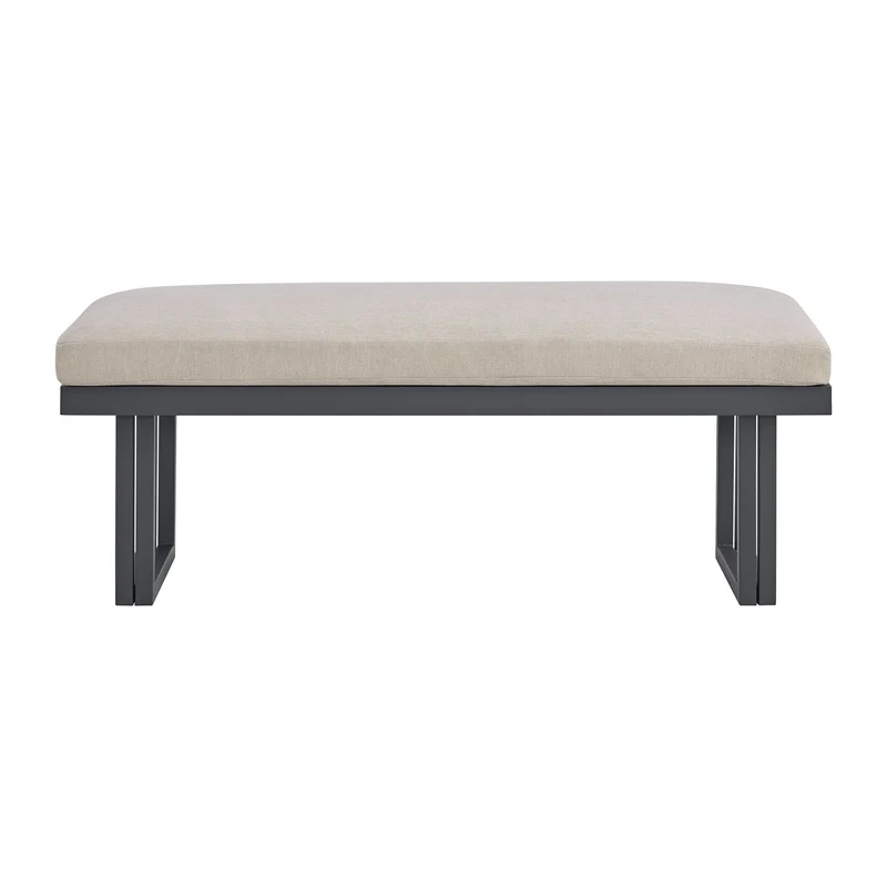 Playa - Dining Bench - Dark Gray / Beige