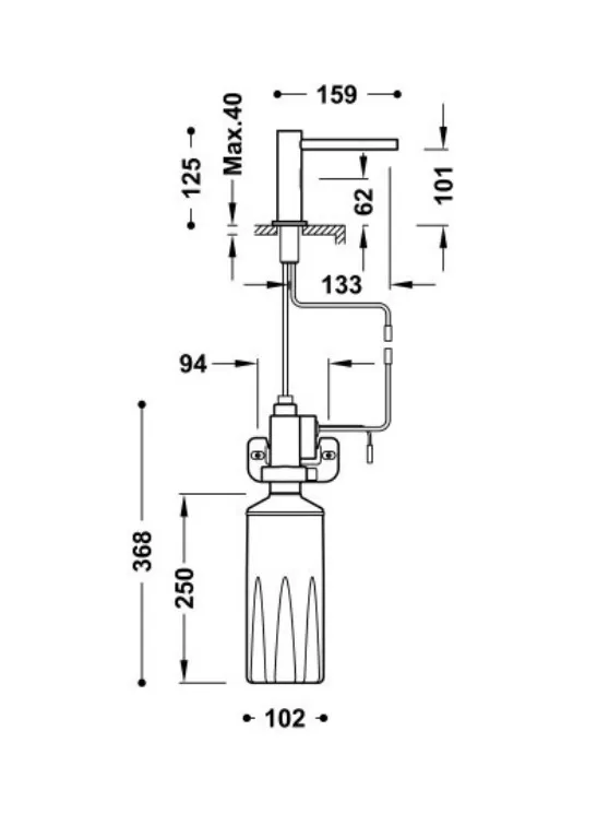 Dispensador de jabón electrónico de latón con sensor infrarrojo Basic TRES