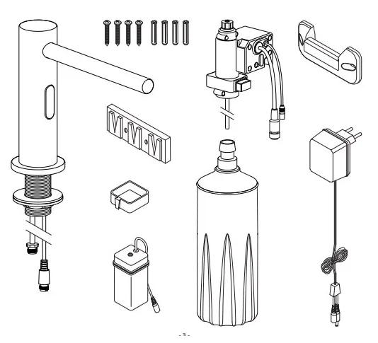 Dispensador de jabón electrónico de latón con sensor infrarrojo Basic TRES