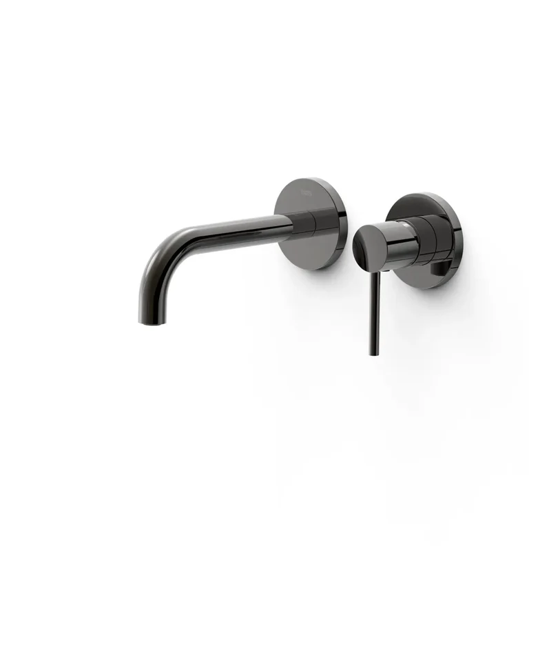 Kit de grifo para lavabo monomando empotrado con amortiguadores acústicos acabado negro metalizado Study Tres