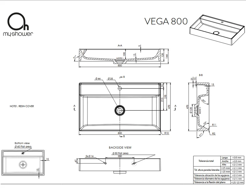 Lavabo Integrado VEGA de OhMyShower