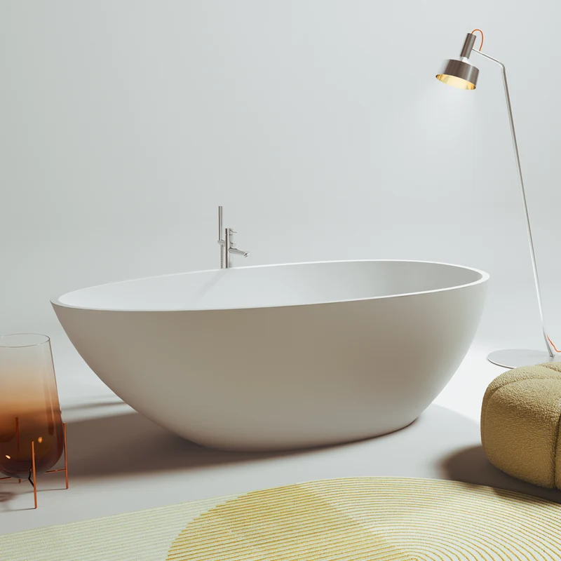 Bañera MAE de OhMyShower |Balnco Mate Liso | 168x82x55 cm