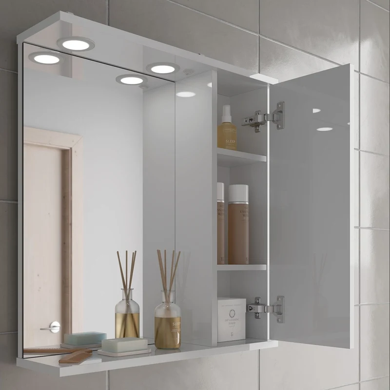 Armario LOIRA de Salgar con 1 o 2 Puertas de Espejo y Luces Led. (de 60 y 80 cm)