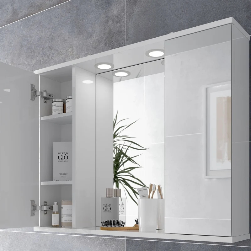 Armario LOIRA de Salgar con 1 o 2 Puertas de Espejo y Luces Led. (de 60 y 80 cm)