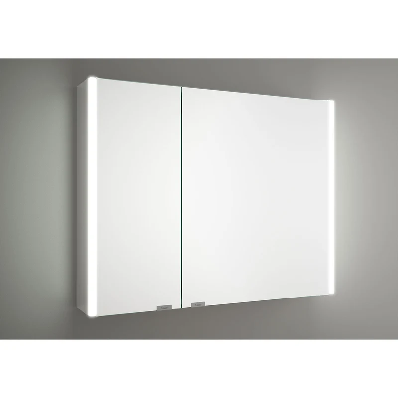 Armario ALLIANCE 80cm 2 puertas espejo doble con Enchufe y Luz Led Lateral IP44 (21.5W)