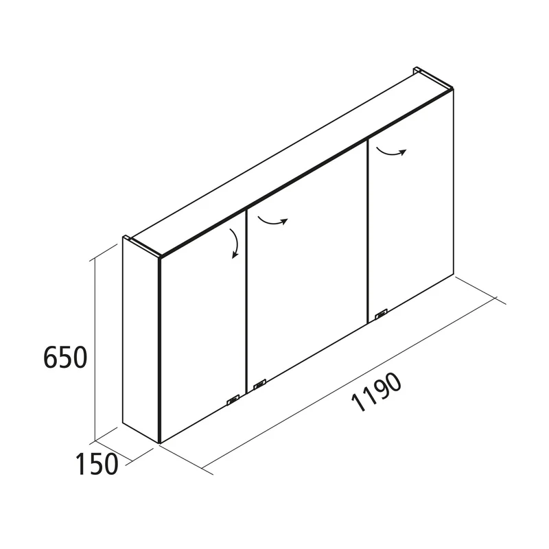Armario ALLIANCE de 3 Puertas Espejo | Salgar. (de 90, 100 y 120 cm)