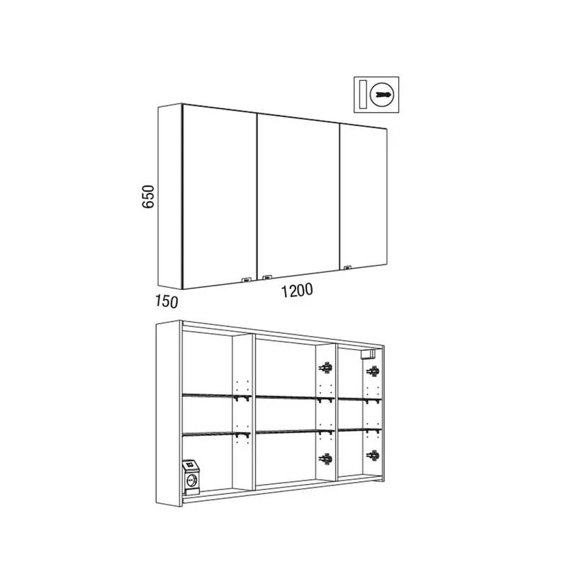 Armario ALLIANCE de 3 Puertas Espejo | Salgar. (de 90, 100 y 120 cm)