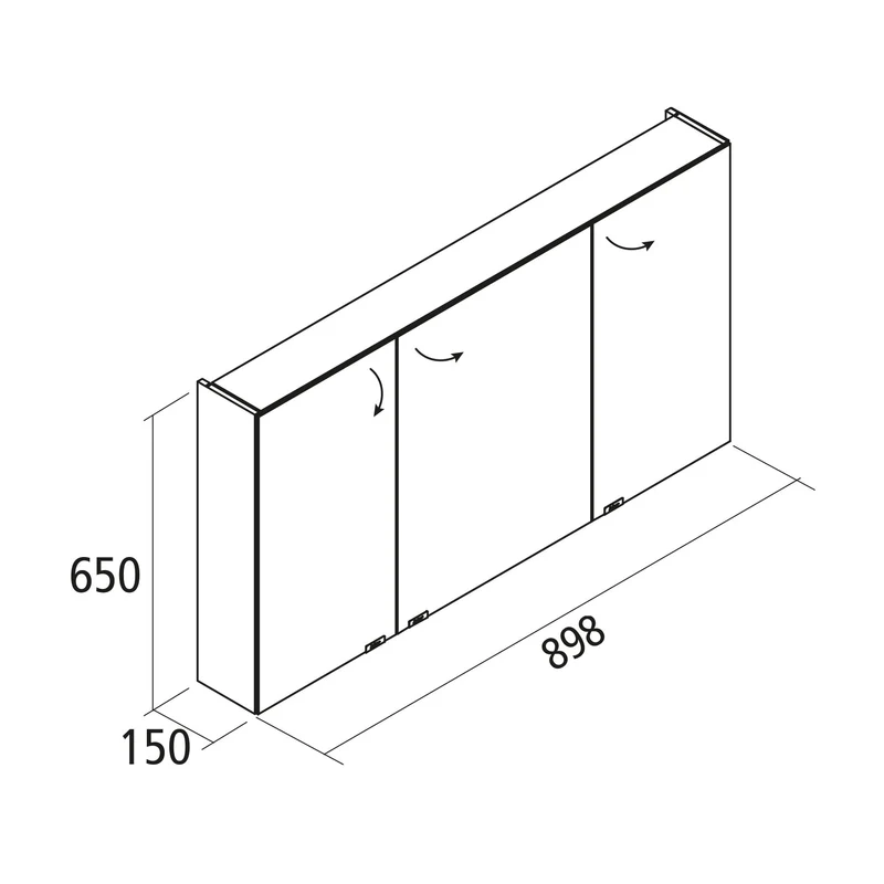 Armario ALLIANCE de 3 Puertas Espejo | Salgar. (de 90, 100 y 120 cm)