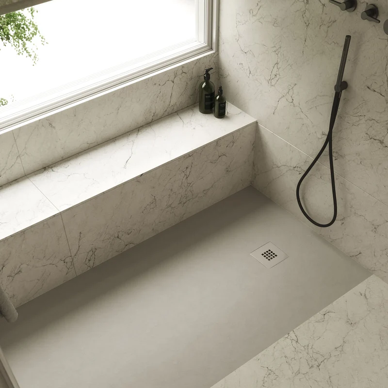Plato de Ducha Resina ROCK, Pizarra de Carga Mineral y Gel Coat a Medida