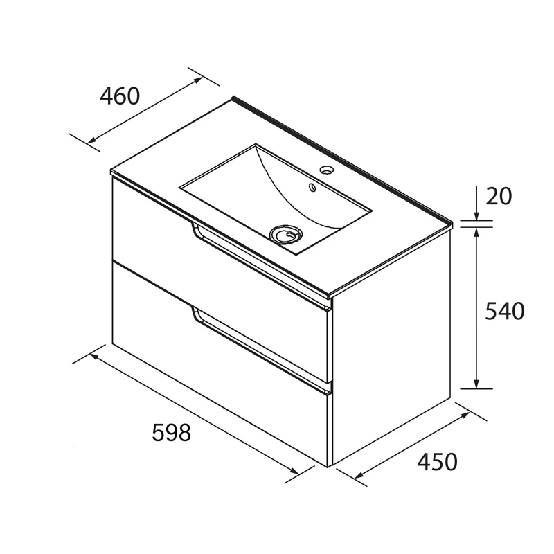 Conjunto VIMA, Mueble y Lavabo de Salgar (de 60 a 120 cm)