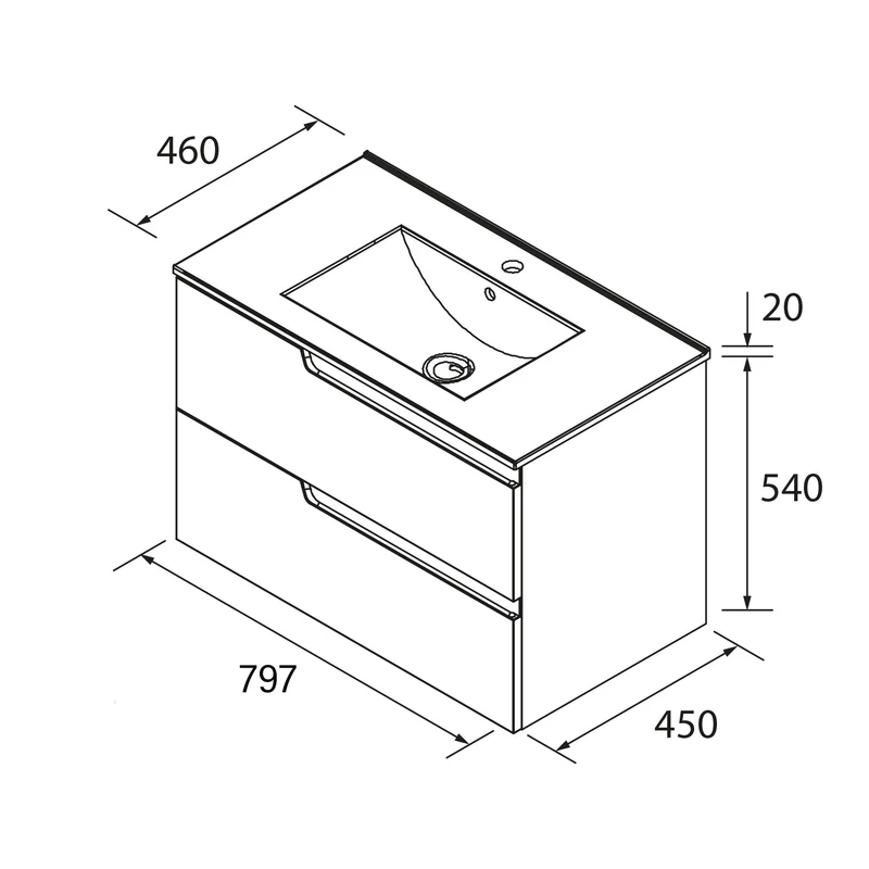Conjunto VIMA, Mueble y Lavabo de Salgar (de 60 a 120 cm)