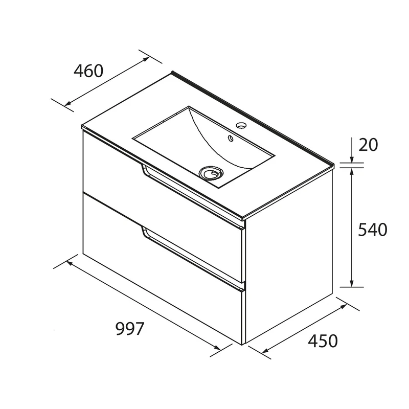 Conjunto VIMA, Mueble y Lavabo de Salgar (de 60 a 120 cm)