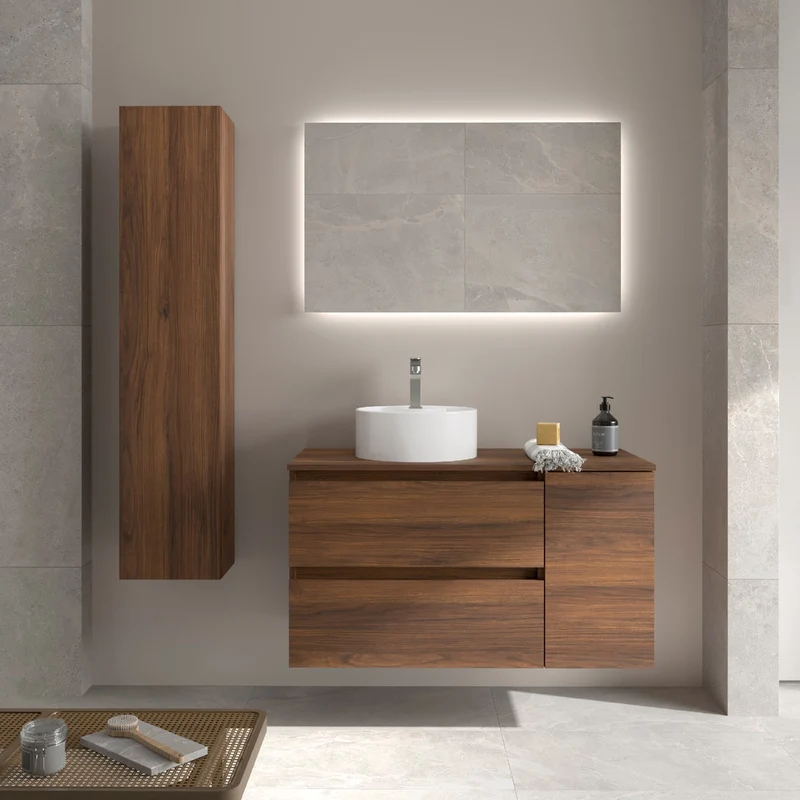 Conjunto BEQUIA de Salgar, 2 Cajones y 1 Puerta + Lavabo LISBOA