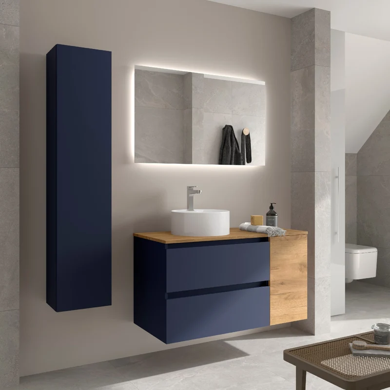 Conjunto BEQUIA de Salgar, 2 Cajones y 1 Puerta + Lavabo LISBOA