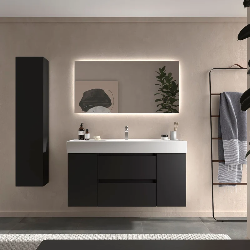 Conjunto Mueble BEQUIA de Salgar | 2 Cajones y 2 Puertas + Lavabo Alto Veneto, 120cm