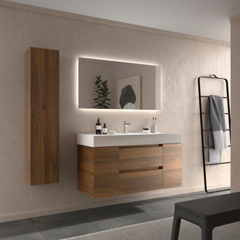 Conjunto Mueble BEQUIA de Salgar | 2 Cajones y 2 Puertas + Lavabo Alto Veneto, 120cm