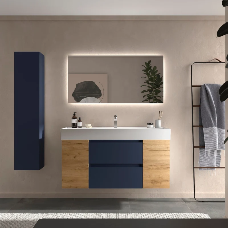 Conjunto Mueble BEQUIA de Salgar | 2 Cajones y 2 Puertas + Lavabo Alto Veneto, 120cm