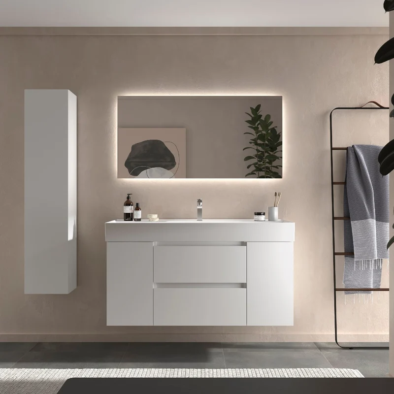 Conjunto Mueble BEQUIA de Salgar | 2 Cajones y 2 Puertas + Lavabo Alto Veneto, 120cm