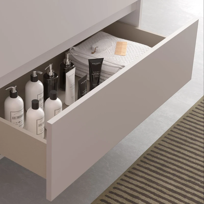 Conjunto Mueble BEQUIA de Salgar | 2 Cajones y 2 Coquetas con Lavabo Veneto, 120cm