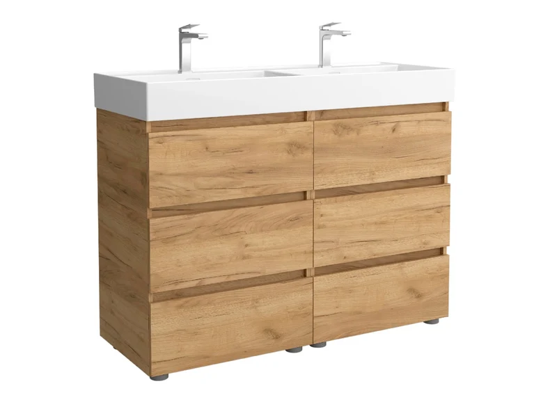Mueble de baño BEQUIA de Salgar | 3 Cajones con Lavabo Grueso Veneto (de 80 a 120 cm)