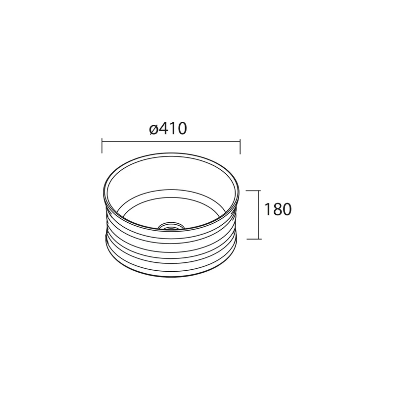 Lavabo de Posar LOOP, Porcelana en Blanco y Negro Mate (Ø 410x180 mm)
