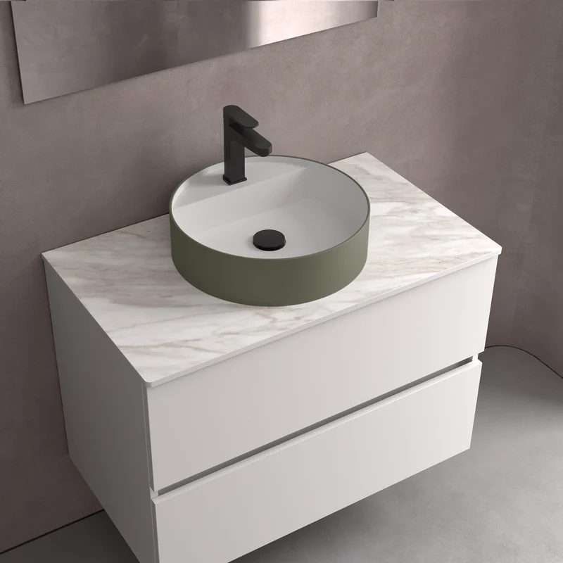 Lavabo de posar BICA en Solid Surface. 8 Acabados (Ø 390x105 mm)