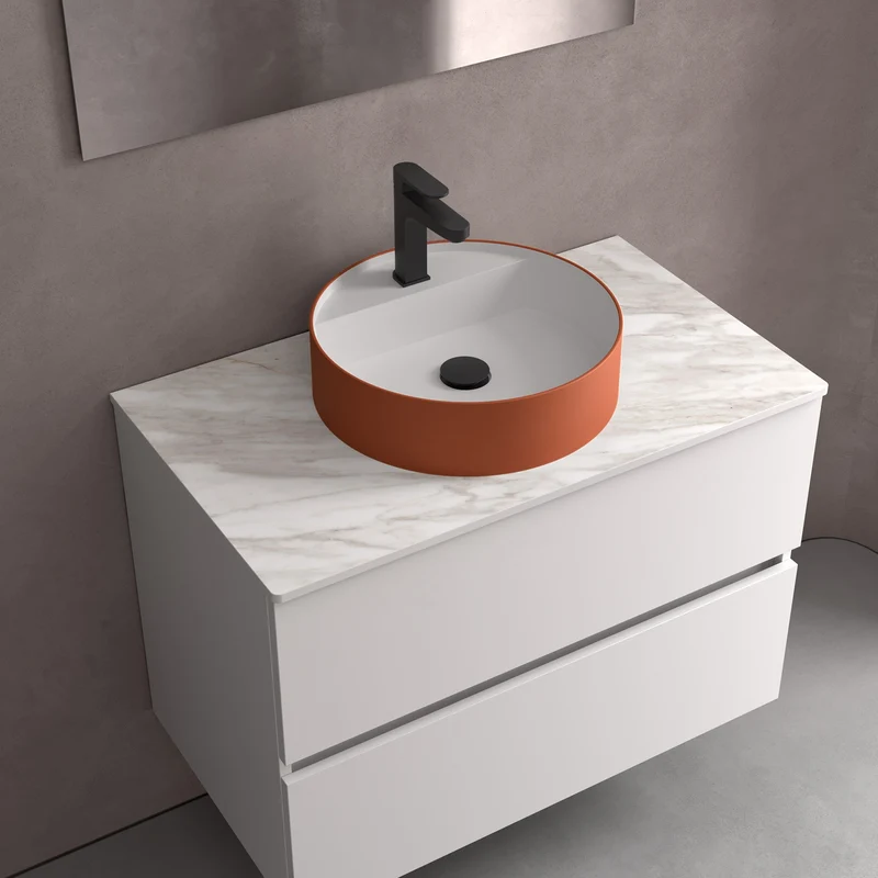 Lavabo de posar BICA en Solid Surface. 8 Acabados (Ø 390x105 mm)