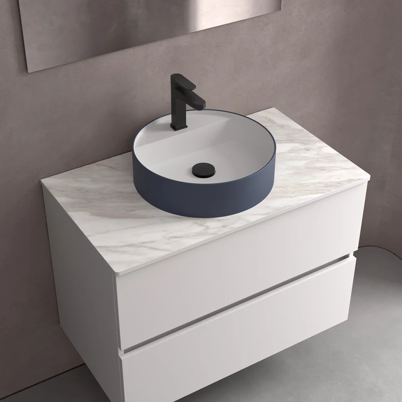 Lavabo de posar BICA en Solid Surface. 8 Acabados (Ø 390x105 mm)