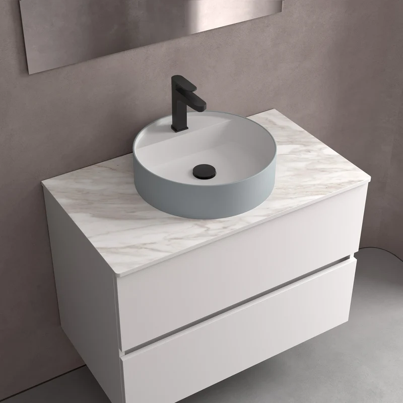 Lavabo de posar BICA en Solid Surface. 8 Acabados (Ø 390x105 mm)