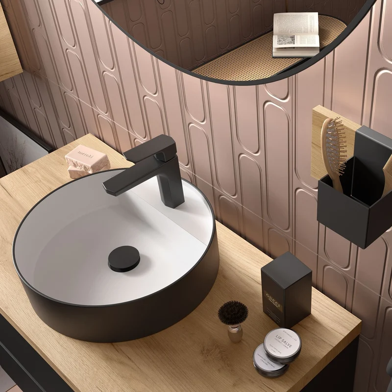 Lavabo de posar BICA en Solid Surface. 8 Acabados (Ø 390x105 mm)