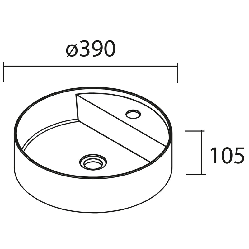 Lavabo de posar BICA en Solid Surface. 8 Acabados (Ø 390x105 mm)