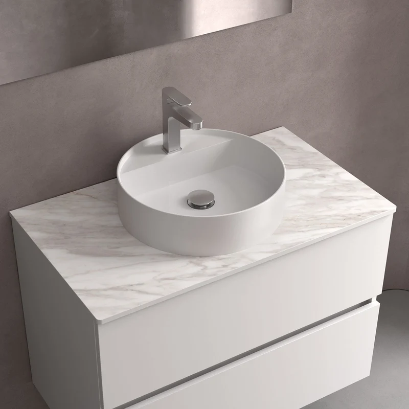Lavabo de posar BICA en Solid Surface. 8 Acabados (Ø 390x105 mm)