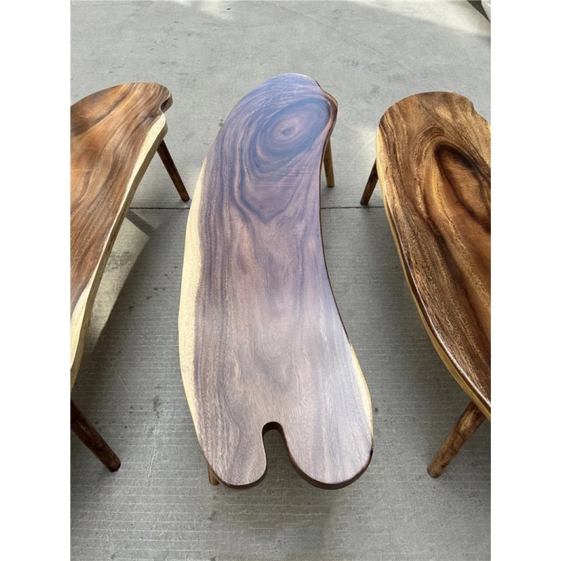 Verdant Irregular Solid South American Walnut Wood Garden Bench