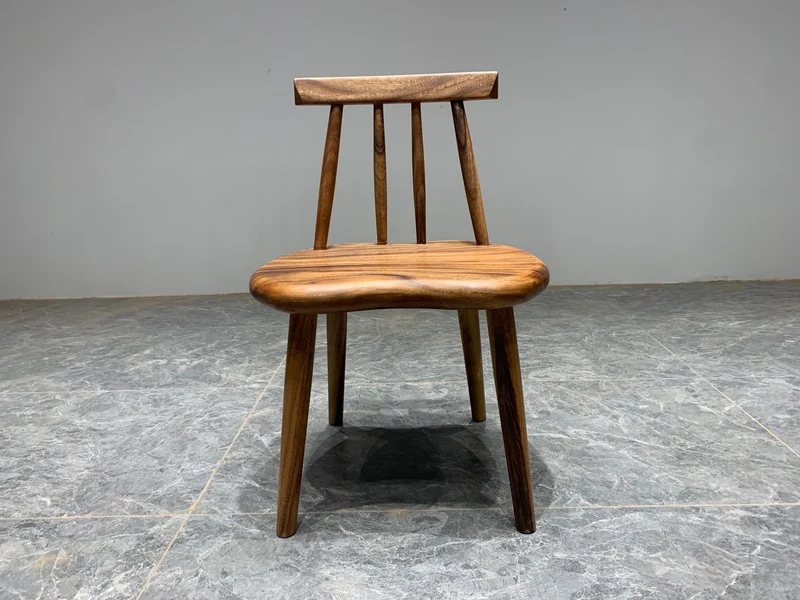 Random and Irregular Shape Solid Walnut Wood Back Chair