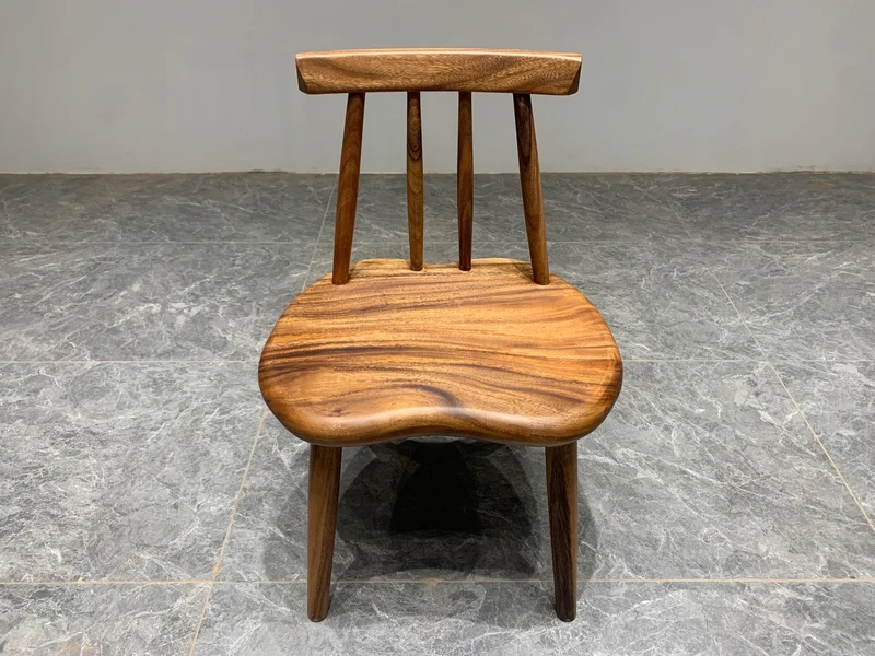 Random and Irregular Shape Solid Walnut Wood Back Chair