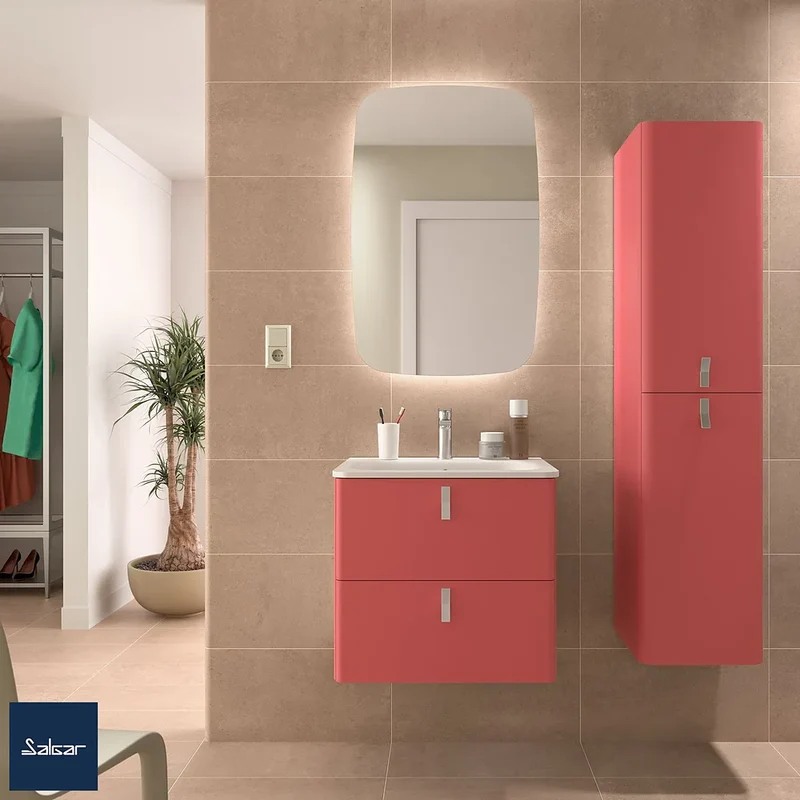 Mueble de Baño Suspendido con Lavabo y 2 Cajones Salgar Uniiq 60 cm