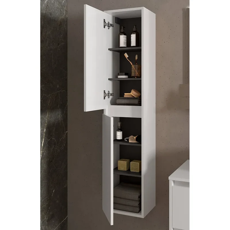 Mueble de Baño con Lavabo y 4 Cajones Salgar Noja 120 cm Blanco Brillo