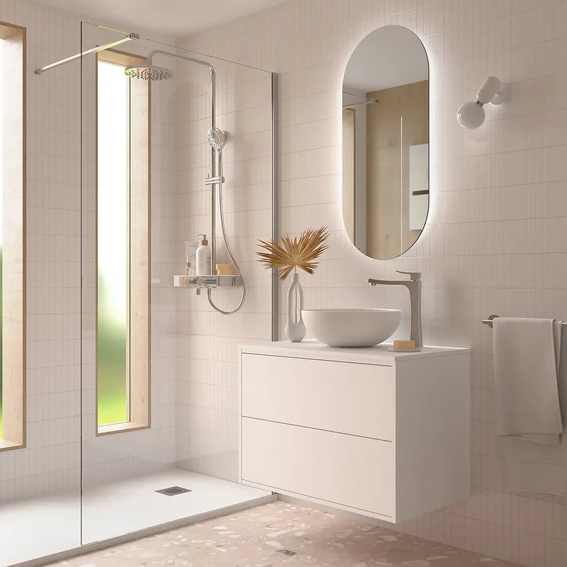 Mueble de Baño con Encimera y 3 Cajones Salgar Optimus Blanco Satinado
